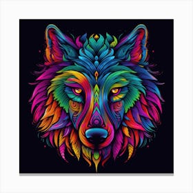 Rainbow Wolf Leinwandbild