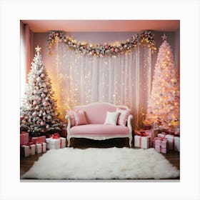 Pink Christmas Tree 11 Canvas Print