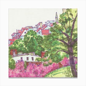 Pinky Warsaw Spring Square Canvas Print