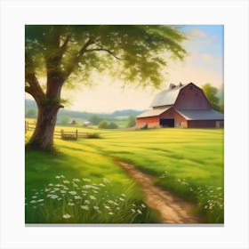 Farm In The Countryside 24 Canvas Print