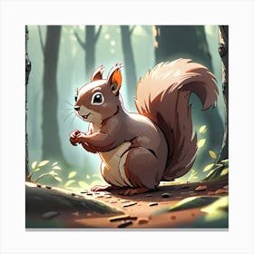 Squirrel In The Woods 7 Canvas Print