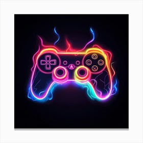 Neon Video Game Controller Canvas Print