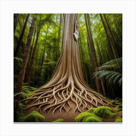 Tree Roots In The Forest Canvas Print
