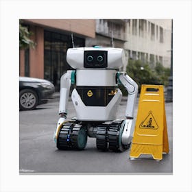 Robot On The Street 52 Canvas Print