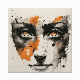 Face Of A Woman ink, watercolour Canvas Print