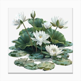 Springtime-Duck-Pond-Clipart.15 Canvas Print