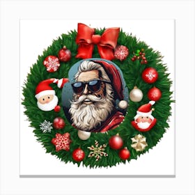 Santa Claus Wreath Canvas Print