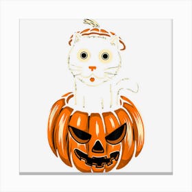 Halloween Cat Funny Kitten Hallow Eve Canvas Print