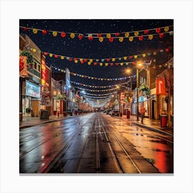 Christmas Lights In Toronto Canvas Print