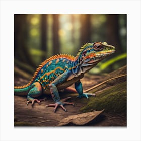 Lizard In The Forest Canvas Print