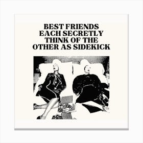 Best Friends As Sidekick Square Canvas Print