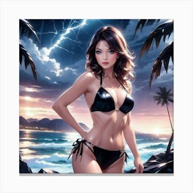 Sexy Girl In Bikini thh Canvas Print