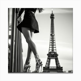 Paris Eiffel Tower legs lady Canvas Print
