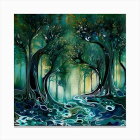 Trees Forest Mystical Forest Background Landscape Nature Canvas Print