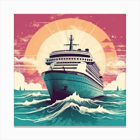 Cruise Ship In The Sea Canvas Print