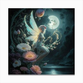 Fairy In The Moonlight 3 Canvas Print