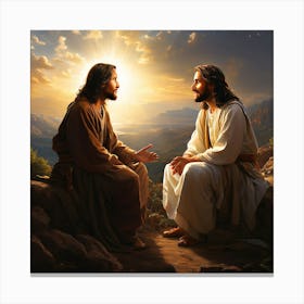 Jesus Talking To God Canvas Print