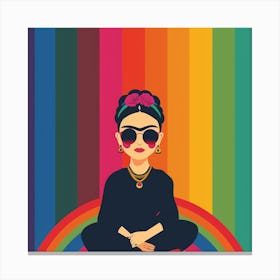 Frida Kahlo Gay Rainbow Canvas Print