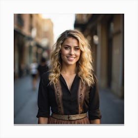 23 year old Smiling Spanish Working Woman 3 Canvas Print