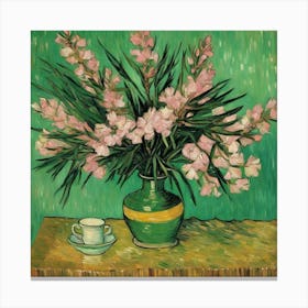 Pink Flowers In A Vase 1 Canvas Print