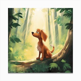 Dog In The Forest Canvas Print