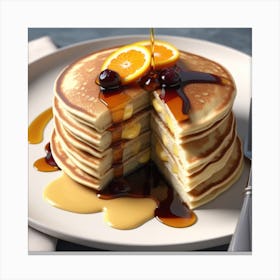 Pancakes With Syrup Canvas Print