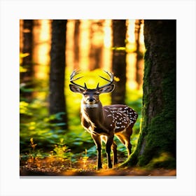 Deer In The Forest 4 Canvas Print