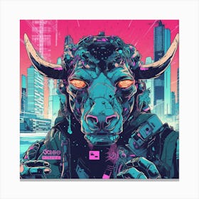 Cyber Bull Canvas Print
