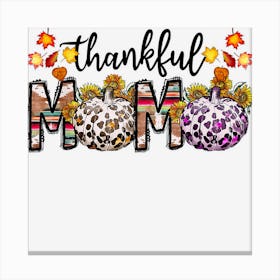 Thankful Momo Leopard Sunflower Pumpkin Thanksgiving Day Canvas Print