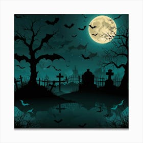 Halloween Cemetery 1 Canvas Print