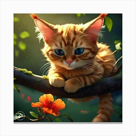 Cat In A Tree Canvas Print