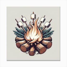 Campfire With Marshmallows 2 Canvas Print