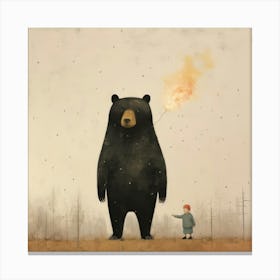 Bear And A Boy Canvas Print