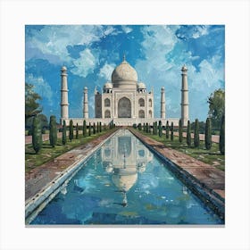 A Taj Mahal In Agra Oil Painting Illustration 1719953752 3 Canvas Print