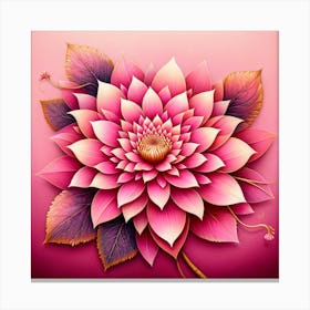 Pink Flower Painting 3 Canvas Print