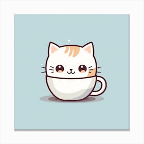 Cute Cat In A Cup Canvas Print
