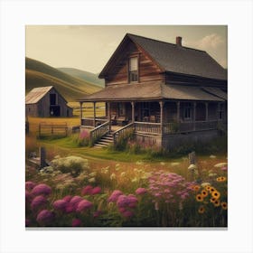 Farmhouse In The Countryside Canvas Print