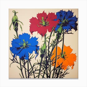 Love In A Mist Nigella 5 Pop Art Illustration Square Canvas Print