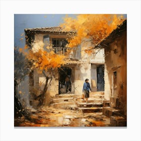 Autumn In The Village Canvas Print