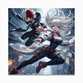 Anime Couple In The City Canvas Print