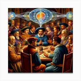 Group Of People At A Table 1 Canvas Print