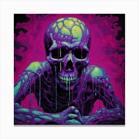 Psychedelic Skeleton Canvas Print