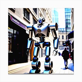 Robot On The Street 35 Canvas Print