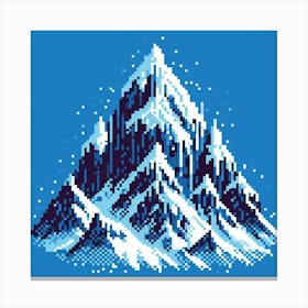8-bit snowy mountain peak 3 Canvas Print