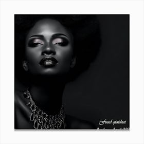 Black Woman With Afro Canvas Print