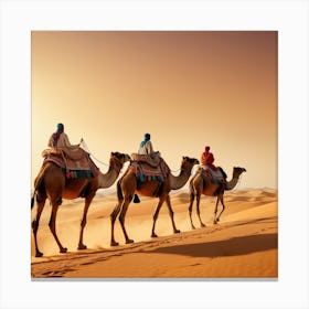 Camels In The Desert 1 Canvas Print