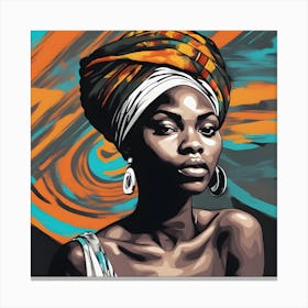 African Woman With Turban Canvas Print