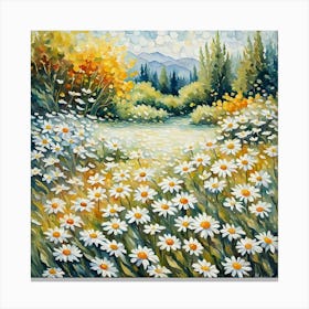 Daisies In The Meadow Canvas Print