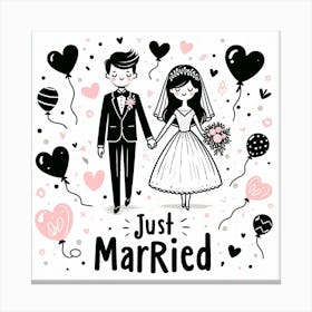 Just Married Canvas Print
