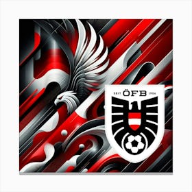 Austria National Football Team Logo Wall Art 11 Canvas Print